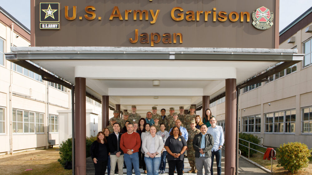 Group shot at Headquarters U.S. Army Garrison Japan